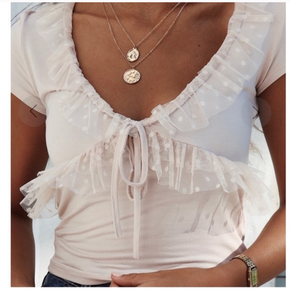 Elegant Cream Ruffle Blouse